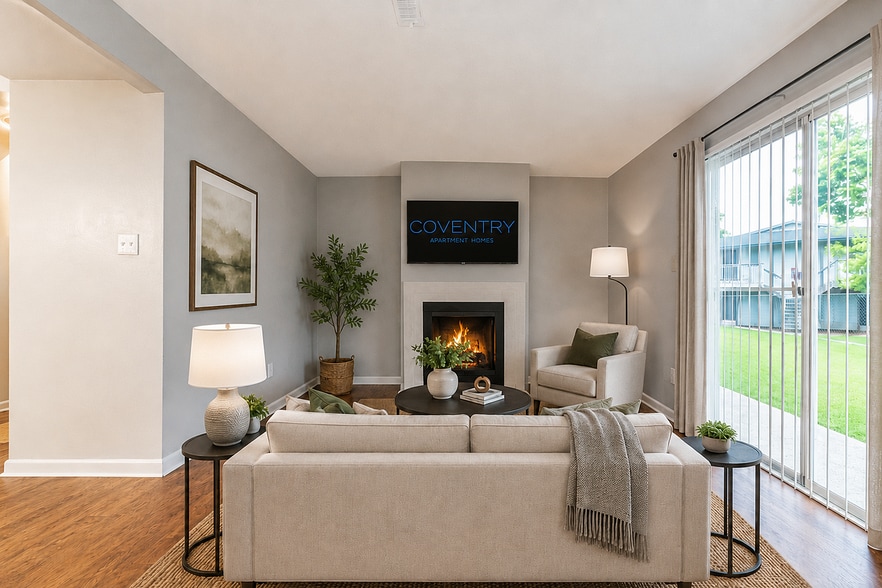 Spacious living room with hardwood-style flooring - Coventry