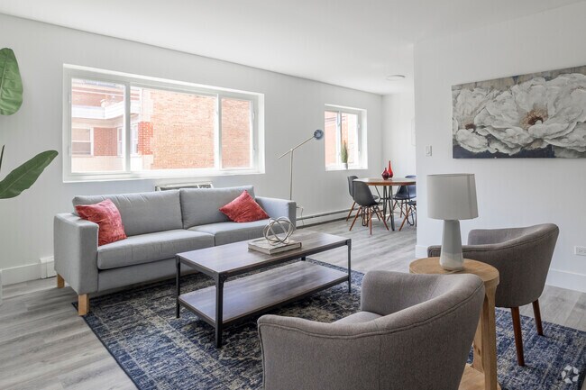 1BR1BA Living room and dining - 5314 N Damen Ave
