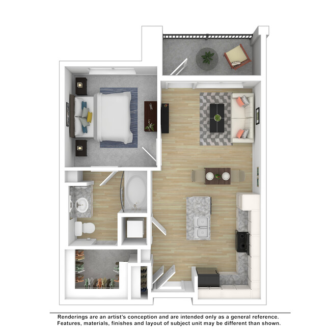 One Bedroom - A - City Lofts Apartments