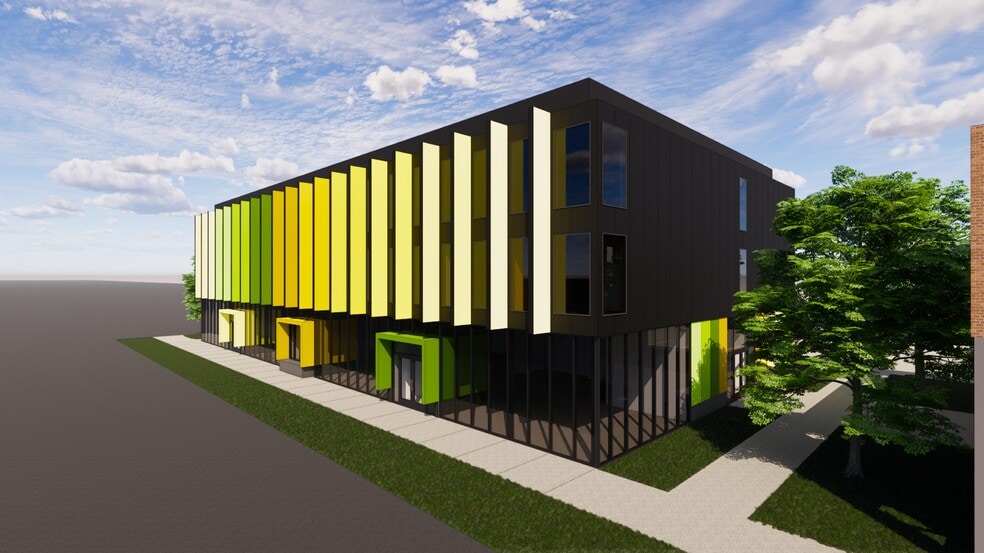 Building Rendering - The Townhall Food Hall and Apartments