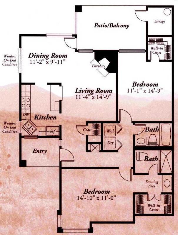 2BR/2BA - Skyline Villas