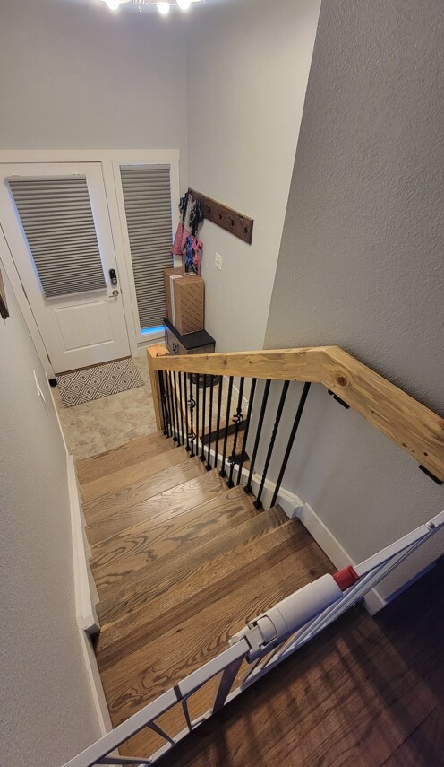Updated hand rail. Downstairs from top floor - 827 S Robb Way