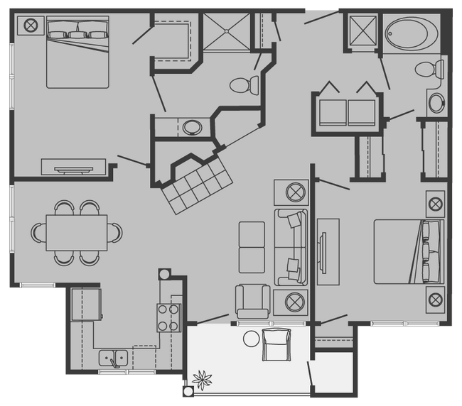 Floorplan - SaddleBrook Apartments