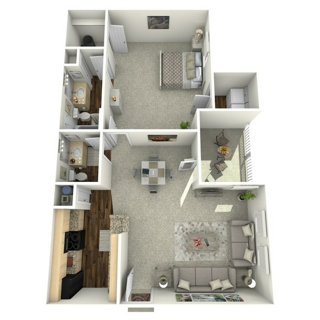 Fall creek 1 bigger bed Overhead.jpg - Fall Creek Square