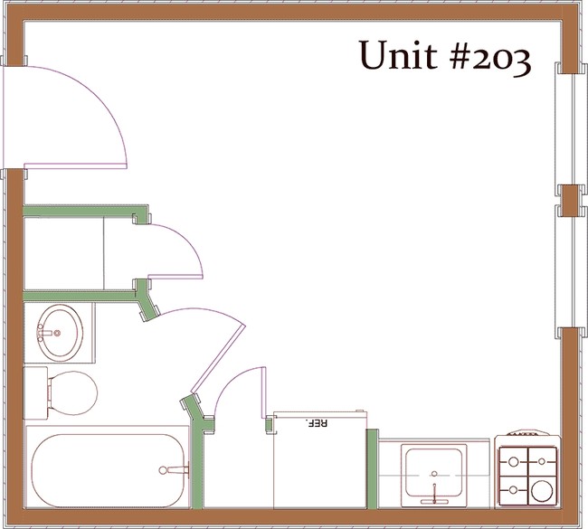 Floor Plan Unit 203 - Palisade Apartments