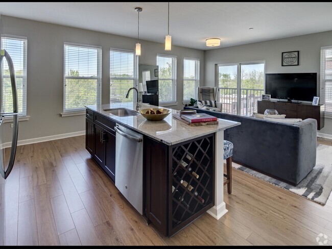 evanston_interior_kitchen living room - AMLI Evanston