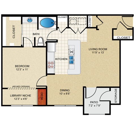 Floorplan - Deer Creek Apartment Homes