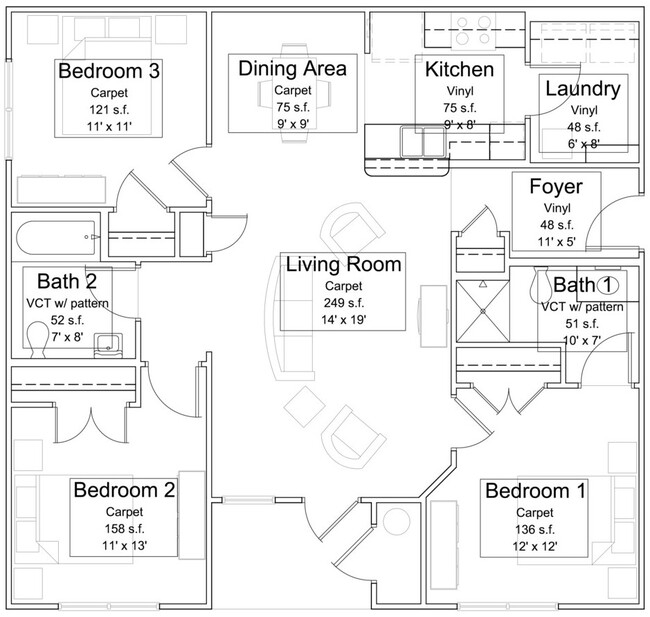 Floorplan - Park Place at Loyola Apartments