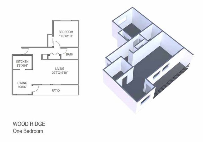 1BR/1BA - Wood Ridge Apartments