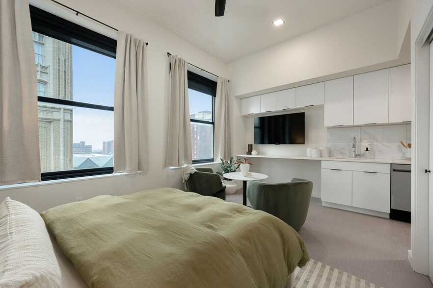 The Living and Kitchen area of The Rehearsal floor plan at Midland Lofts - Midland Lofts