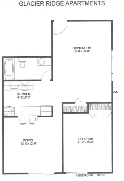 1BR/1BA - Glacier Ridge Apartments