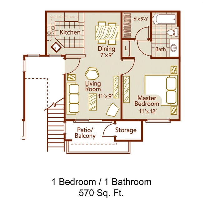 1BR/1BA - Amanda Park Senior Apartments