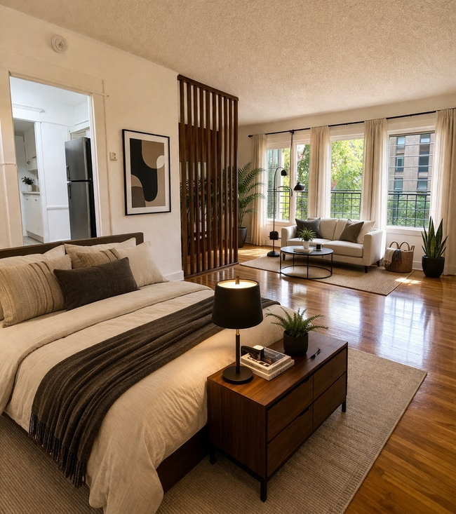 Virtually Staged Bedroom - 7270 1/2 Fountain Ave