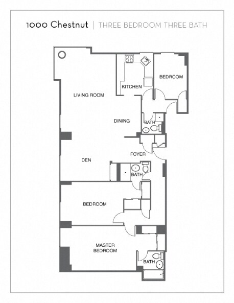 Floorplan - 1000 Chestnut Street Apartments