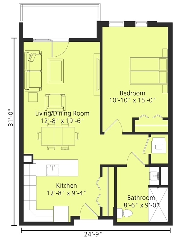 1BR/1BA - Westlawn Gardens