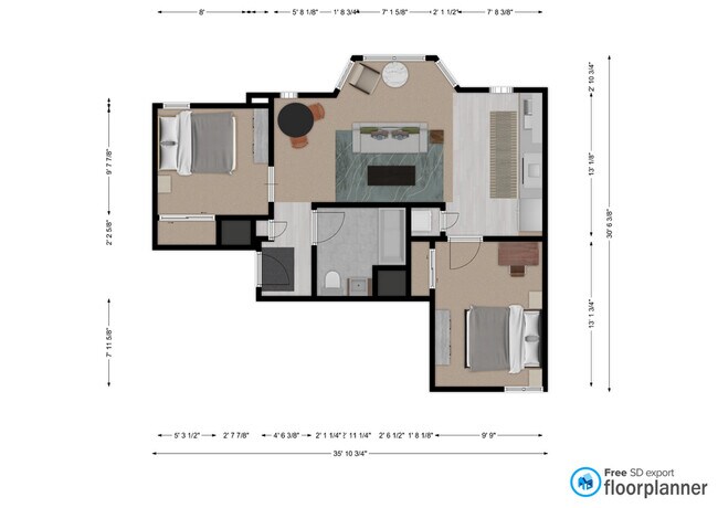 Floor plan 01 - 701 sq feet - The Artisan