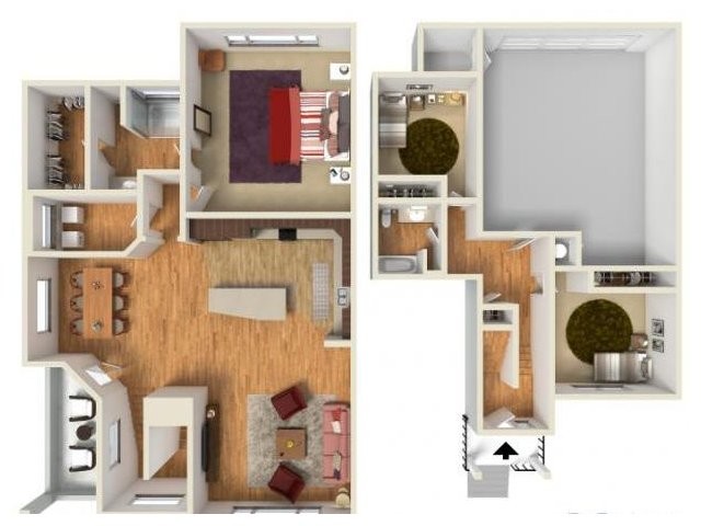 3x2 Townhome B - Courtyard at River District