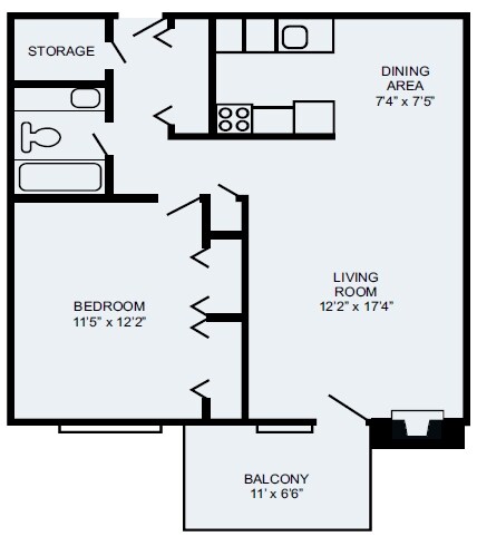 1BR/1BA - La Fonda Apartments