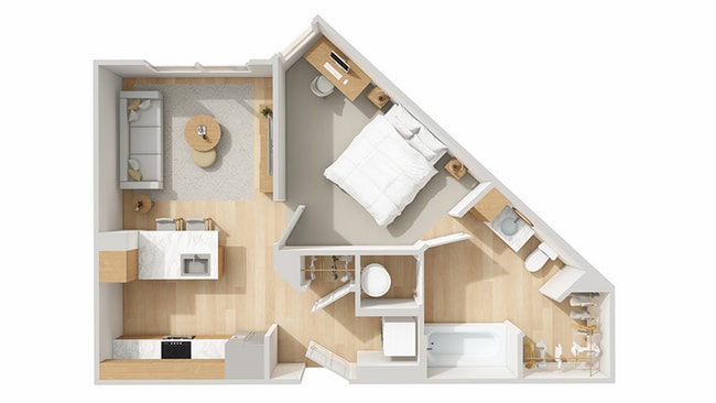 A1: 1BD | 1BA | 505 SF - Park Place Baton Rouge Apartments