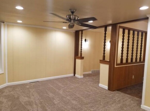 Living Room Note: since this picture, we have updated this flooring to "Luxury Vinyl Plank" Wood Trim is now all white. - 1527 South 10th Street
