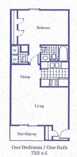 1BR/1BA Standard - Oak Hill Apartments