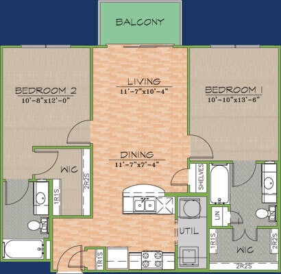 Floorplan - Texan Pearl Best Value in West Campus