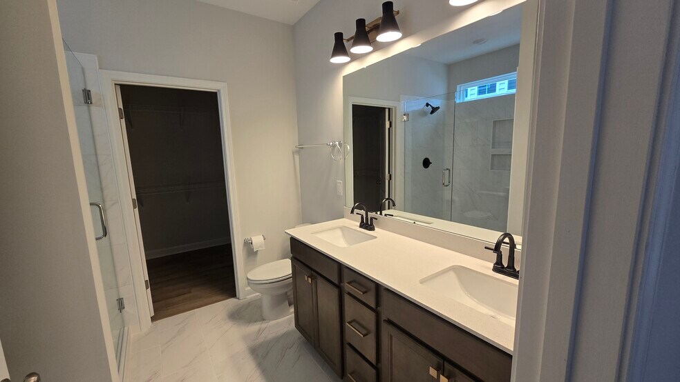 Primary bathroom attached to the primary bedroom on 1st floor - 55 Paper Birch Trl