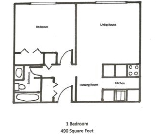 1BR/1BA - South View Apartments