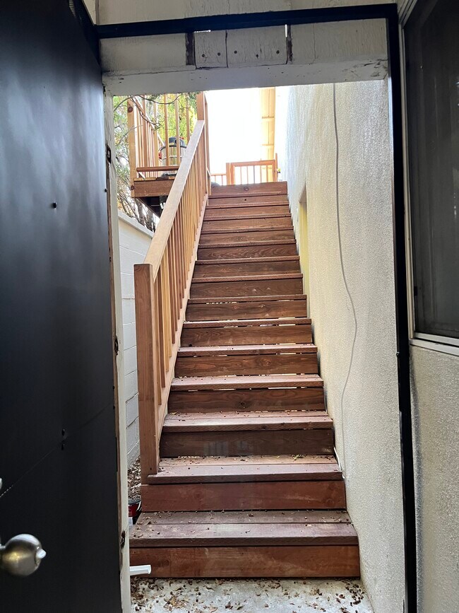 From the security door looking up to entrance - 7934 Zeus Dr