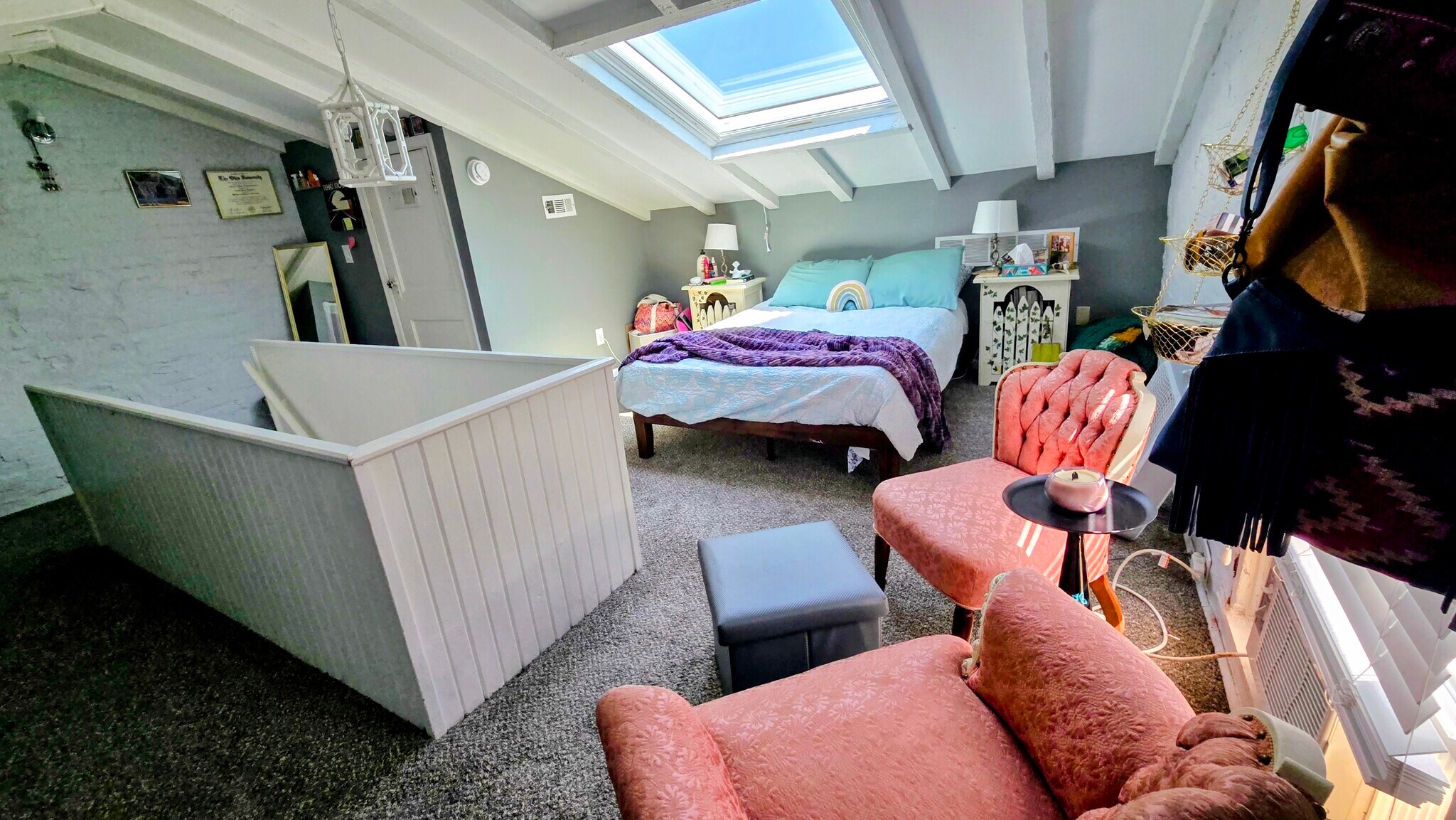 Bedroom Two, Top Floor - Skylight with Built In Blind - 806 Main St