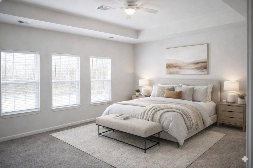 Master Bedroom with AI Furnishings - 7952 Blue St