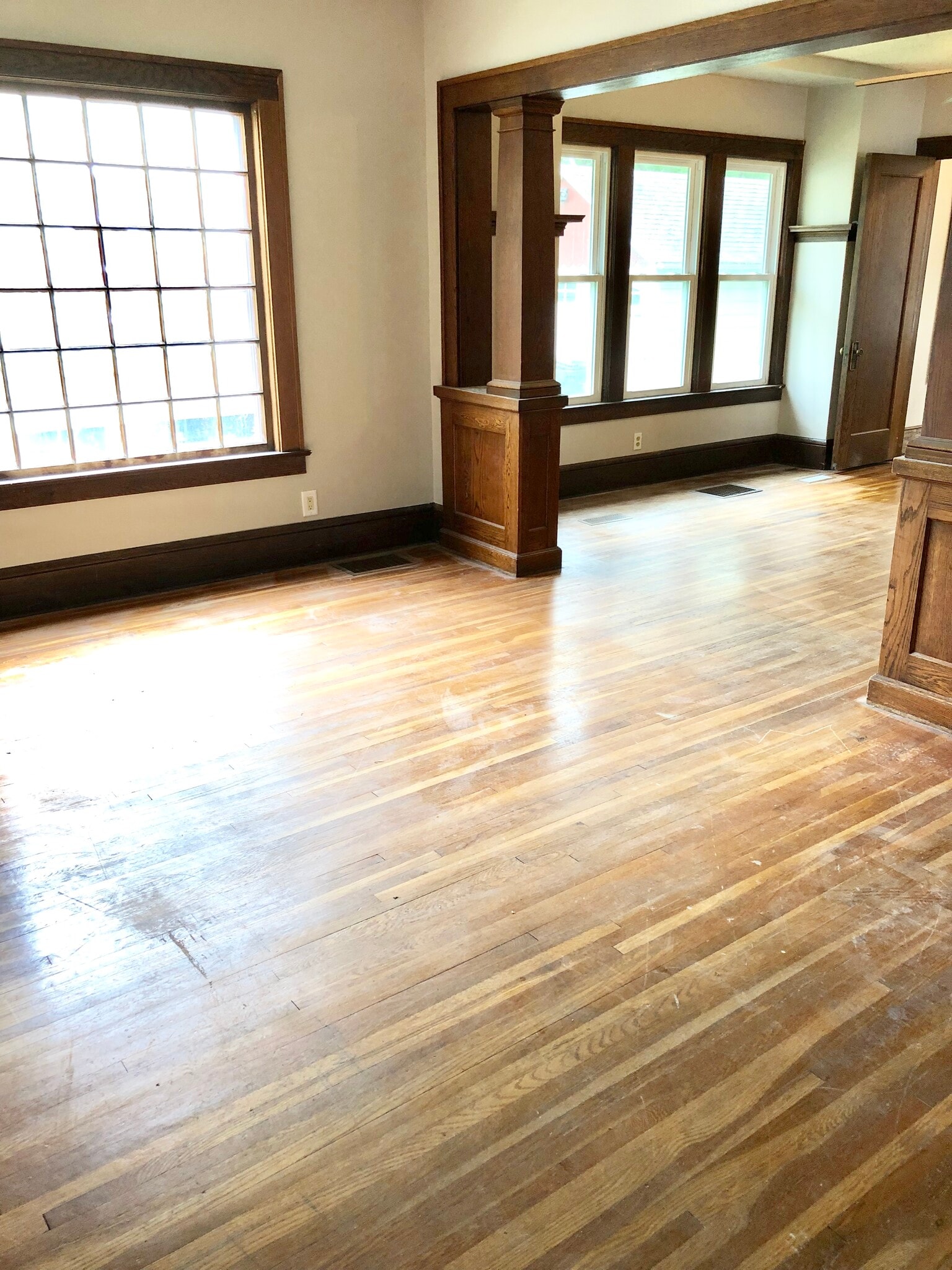 Main floor living/dining room. Open floor plan. - 816 3rd St SE