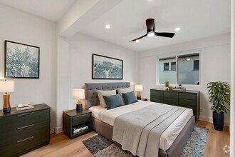 Staged bedroom - 20th St. Apartments
