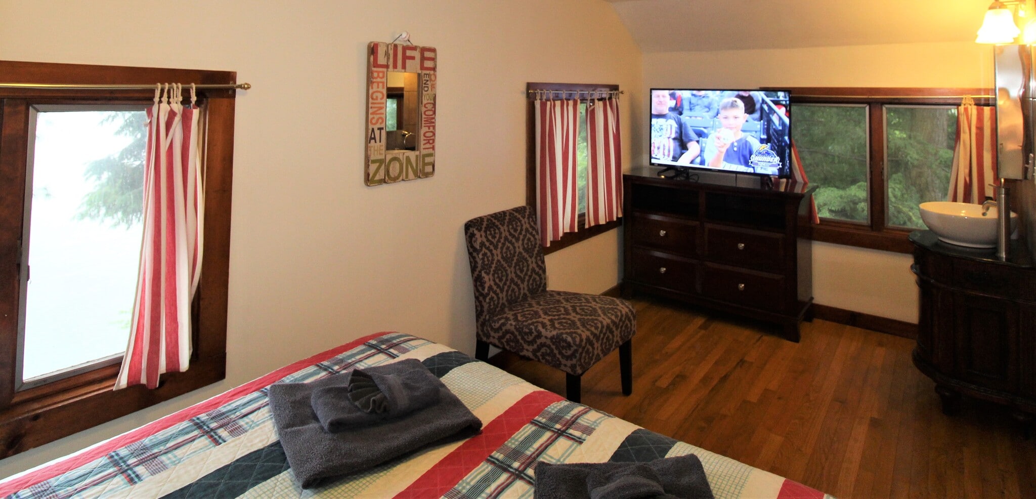 Smart Roku TV in bedroom - 237 Lake Shore Dr S