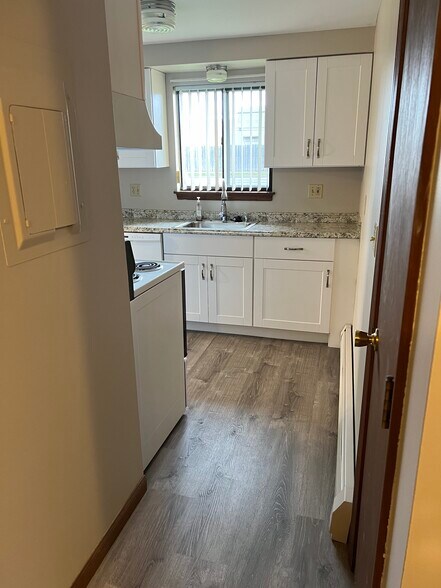 Hallway leading to kitchen. Door on the right is the pantry closet. - 3890 Ridge Lea Rd