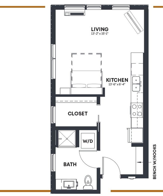 Floorplan - SoPHI Apartments | Spacious Studios!