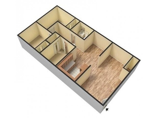 Embassy 3 bed floor plan 3D - King's Apartments