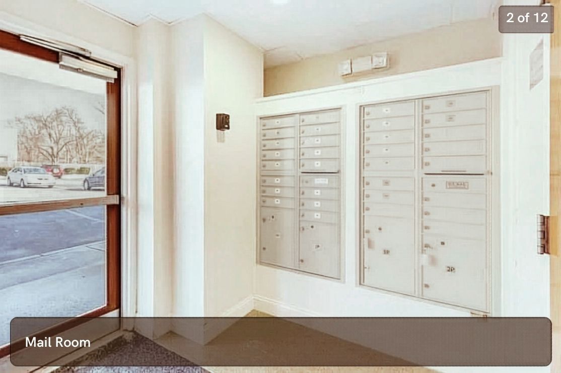 Mail room with security doors - 391 Pleasant St