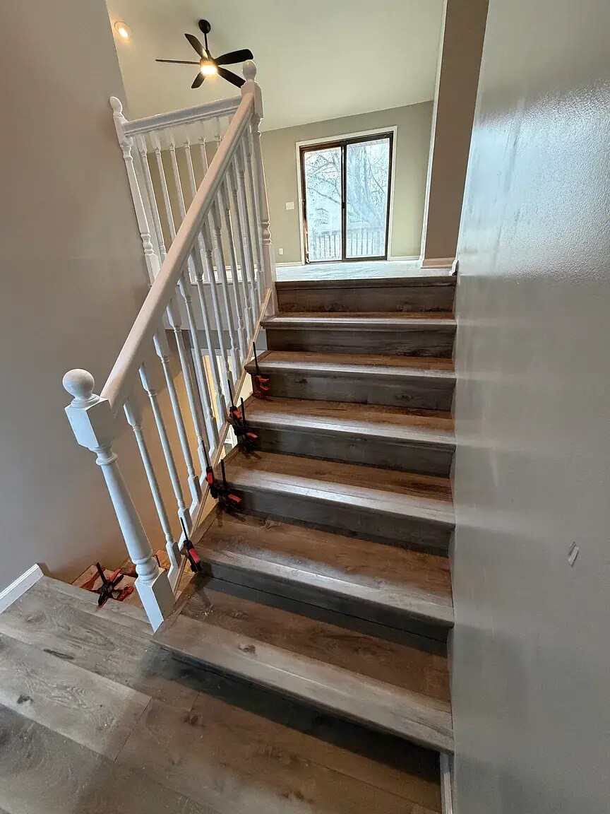 Entryway/stairs, redone in LVP flooring - 6718 S 87th St