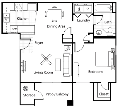 1BR/1BA - The Village at West Point