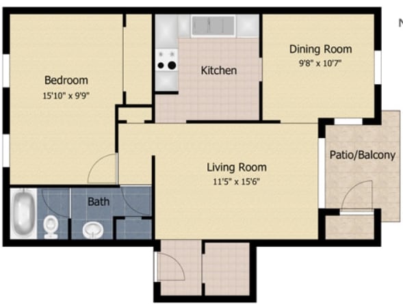 1BR/1BA - Woodlawn Village