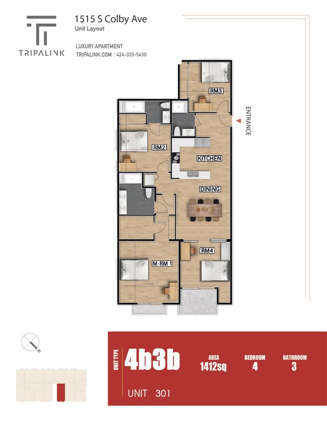 Floorplan - 1515 Colby Ave