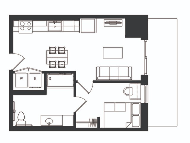 1x1 C Courtyard Terrace View - Fieldhouse