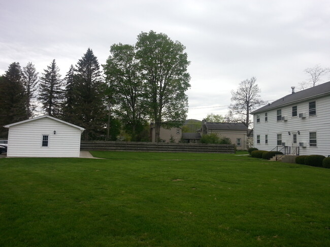 Garages to rear of building - 200 Carpenter Rd