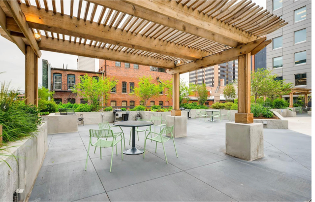 Plaza with picnic tables - 1625 Larimer St