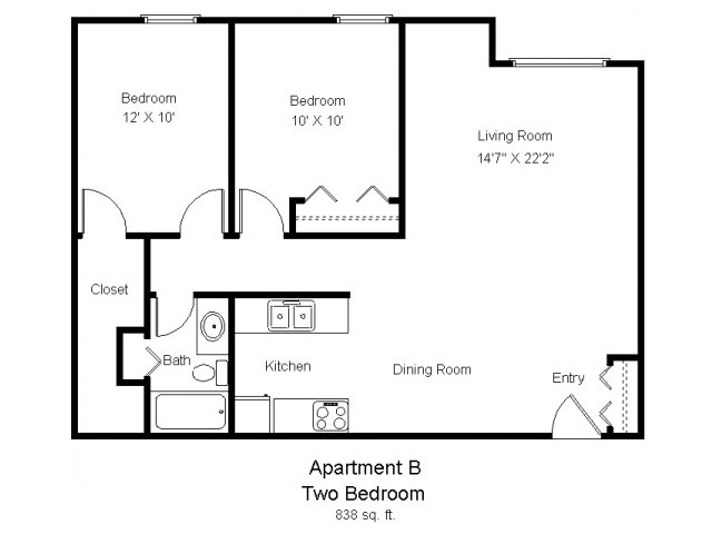 2BR/1BA - Fairview Apartments