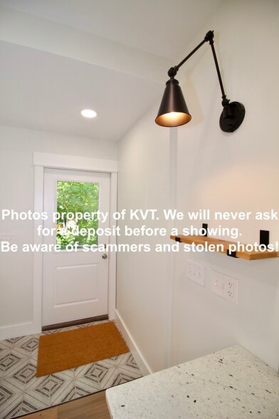 Door to backyard patio with bistro lights - 5316 Whetsel Ave