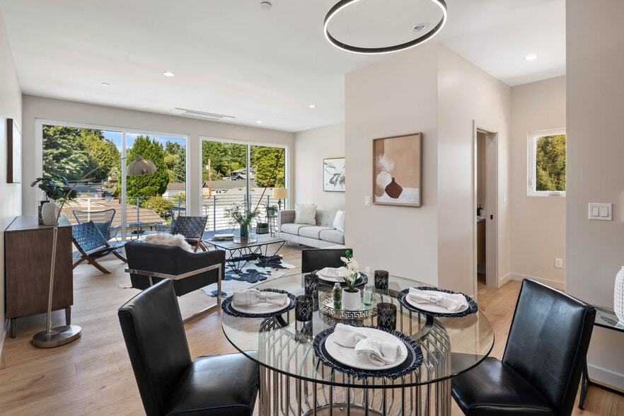 View to powder, dining, living room, and deck beyond - 10120 NE 185th St