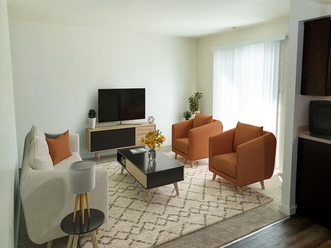 Spacious Living Room - Crossroads Apartments
