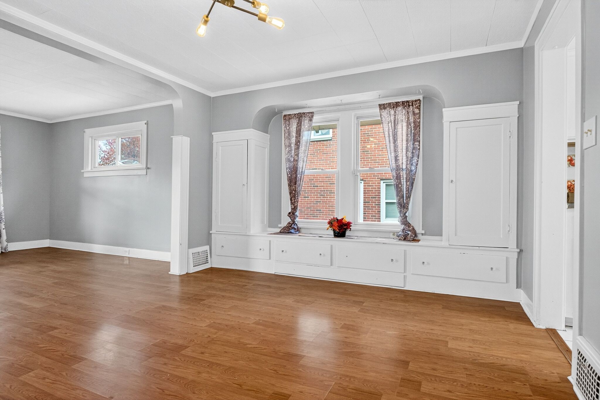 Living Room on Main Floor with Built-In Cabinets - 4429 S Hills Dr